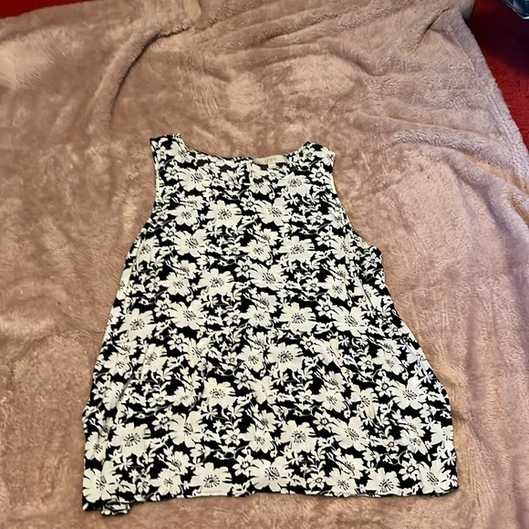 Loft Blue/white Floral Tunic Pattern Shirt - Picture 1 of 10